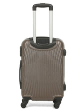 Load image into Gallery viewer, Brown Textured Hard-Sided Cabin Trolley Suitcase (Small)