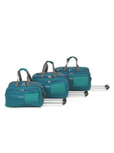 Load image into Gallery viewer, Set of Teakwood Rolling Duffel Travel Bag (Teal)