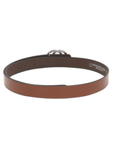 Load image into Gallery viewer, Teakwood Genuine Tan Leather Belt Round Silver Tone Buckle