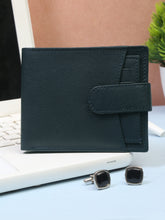Load image into Gallery viewer, Teakwood Genuine Leathers Men Antique Blue Snap Closure Wallet - Clearance sale