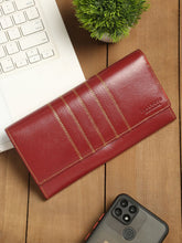 Load image into Gallery viewer, Teakwood Genuine Leather Red Color Wallet
