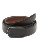 Load image into Gallery viewer, Men Black Textured Leather Belt
