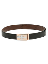 Load image into Gallery viewer, Men Black Textured Leather Belt