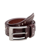 Load image into Gallery viewer, Teakwood Genuine Leather Brown Textured Belt