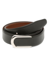 Load image into Gallery viewer, Men Black Textured Leather Belt