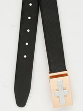 Load image into Gallery viewer, Men Black Textured Leather Belt