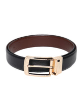 Load image into Gallery viewer, Men Black & Brown Texture Reversible Leather Belt