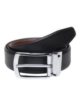 Load image into Gallery viewer, Men Black & Brown Texture Reversible Leather Belt
