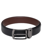 Load image into Gallery viewer, Men Black & Brown Texture Reversible Leather Belt