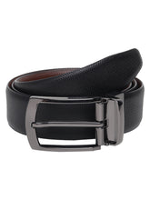 Load image into Gallery viewer, Men Black & Brown Texture Reversible Leather Belt