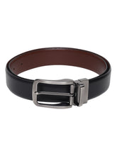 Load image into Gallery viewer, Men Black & Brown Texture Reversible Leather Belt