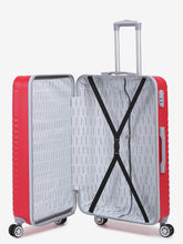 Load image into Gallery viewer, Unisex Set Of 3 Red Textured Hard-Sided Trolley Suitcases