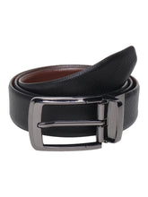 Load image into Gallery viewer, Men Black & Brown Texture Reversible Leather Belt