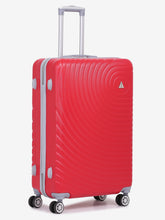 Load image into Gallery viewer, Unisex Set Of 3 Red Textured Hard-Sided Trolley Suitcases