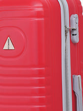 Load image into Gallery viewer, Unisex Set Of 3 Red Textured Hard-Sided Trolley Suitcases