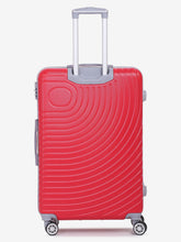 Load image into Gallery viewer, Unisex Set Of 3 Red Textured Hard-Sided Trolley Suitcases