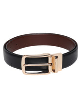Load image into Gallery viewer, Men Black & Brown Texture Reversible Leather Belt