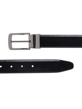 Load image into Gallery viewer, Men Black & Brown Solid Reversible Leather Belt