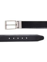 Load image into Gallery viewer, Men Black & Brown Texture Reversible Leather Belt