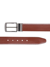 Load image into Gallery viewer, Men Black & Brown Solid Reversible Leather Belt