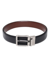 Load image into Gallery viewer, Men Black & Brown Texture Reversible Leather Belt