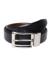 Load image into Gallery viewer, Men Black & Brown Texture Reversible Leather Belt