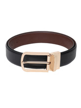 Load image into Gallery viewer, Men Black & Brown Texture Reversible Leather Belt