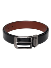 Load image into Gallery viewer, Men Black & Brown Solid Reversible Leather Belt