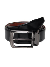 Load image into Gallery viewer, Men Black & Brown Solid Reversible Leather Belt