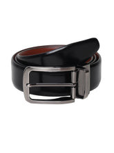 Load image into Gallery viewer, Men Black & Brown Solid Reversible Leather Belt