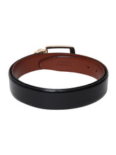 Load image into Gallery viewer, Men Black & Brown Solid Reversible Leather Belt