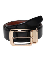 Load image into Gallery viewer, Men Black & Brown Solid Reversible Leather Belt
