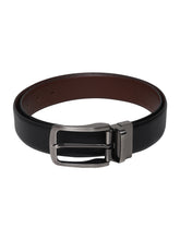 Load image into Gallery viewer, Men Black & Brown Texture Reversible Leather Belt