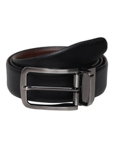 Load image into Gallery viewer, Men Black & Brown Texture Reversible Leather Belt