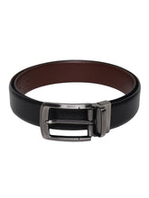 Load image into Gallery viewer, Men Black & Brown Texture Reversible Leather Belt