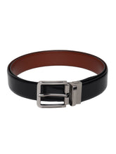 Load image into Gallery viewer, Men Black & Brown Solid Reversible Leather Belt