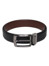 Load image into Gallery viewer, Men Black & Brown Solid Reversible Leather Belt