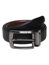 Load image into Gallery viewer, Men Black & Brown Solid Reversible Leather Belt