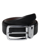 Load image into Gallery viewer, Men Black & Brown Texture Reversible Leather Belt