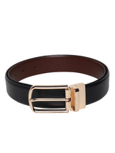 Load image into Gallery viewer, Men Black & Brown Texture Reversible Leather Belt