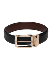 Load image into Gallery viewer, Men Black & Brown Texture Reversible Leather Belt