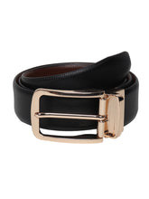 Load image into Gallery viewer, Men Black & Brown Texture Reversible Leather Belt