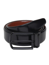 Load image into Gallery viewer, Men Black & Brown Solid Reversible Leather Belt
