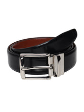 Load image into Gallery viewer, Men Black & Brown Solid Reversible Leather Belt