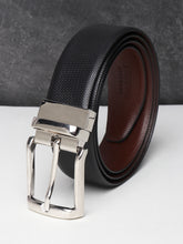 Load image into Gallery viewer, Men Black & Brown Texture Reversible Leather Belt