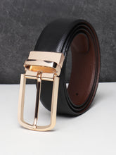 Load image into Gallery viewer, Men Black & Brown Texture Reversible Leather Belt