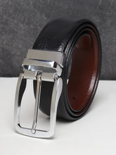 Load image into Gallery viewer, Men Black & Brown Texture Reversible Leather Belt