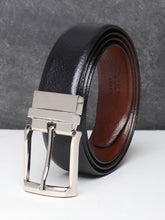 Load image into Gallery viewer, Men Black & Brown Texture Reversible Leather Belt