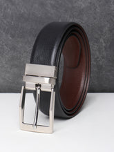 Load image into Gallery viewer, Men Black & Brown Texture Reversible Leather Belt