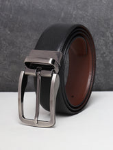 Load image into Gallery viewer, Men Black & Brown Texture Reversible Leather Belt
